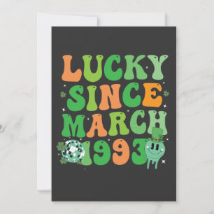 Funny St Patrick's Day Lucky Since March 1993 Thank You Card