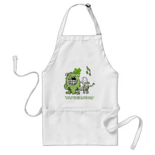 Funny St. Patricks Day Monsters Cartoon Apron