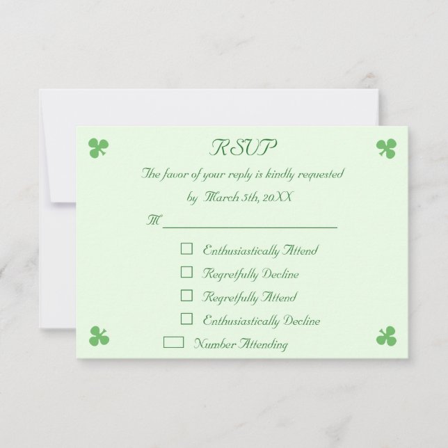 Funny St Patrick's Day Party RSVP Invitation Card (Front)