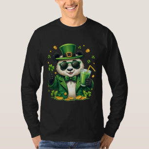 Funny St Patrick's Day Shamrock Panda Lover Funny  T-Shirt