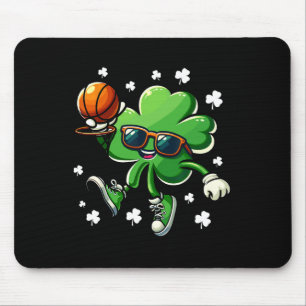 Funny St Patricks Day Shamrock Playing Sketll Boys Mouse Pad