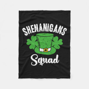 Funny St Patricks Day Shenanigans Squad Irish Sham Fleece Blanket