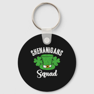 Funny St Patricks Day Shenanigans Squad Irish Sham Keychain