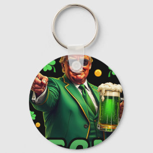 Funny St Patricks Day Trump Let The Shenanigans Be Keychain