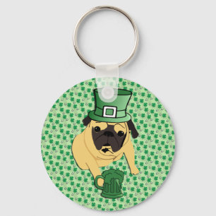 Funny St. Patrick's Irish Pug Keychain