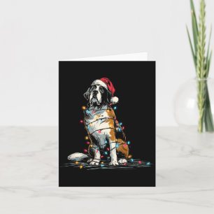 Funny St. Saint Bernard Christmas Graphics Dog Lig Card