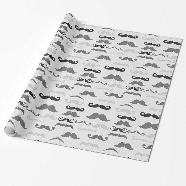 Funny Stache Wrapping Paper (Unrolled)