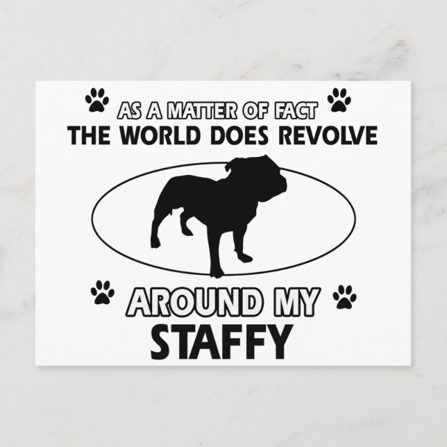 Funny staffy designs postcard (Front)