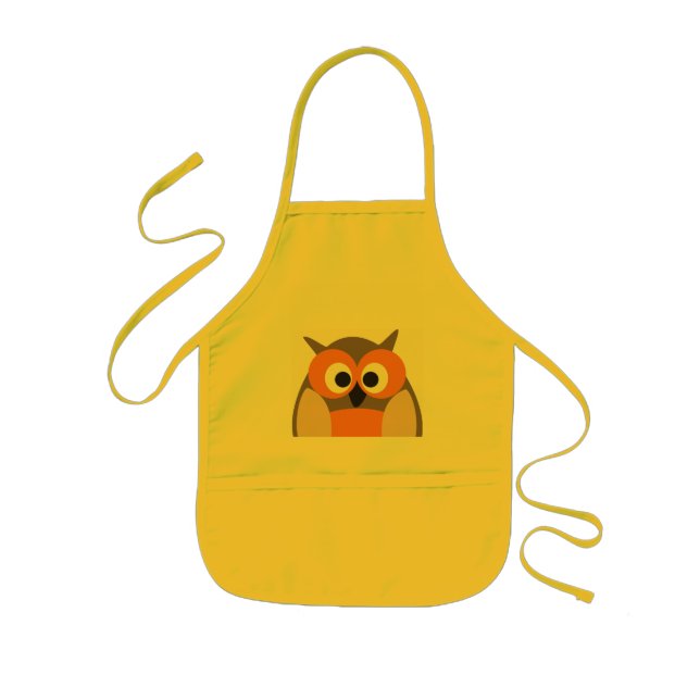 Funny staring cartoon owl apron (Front)