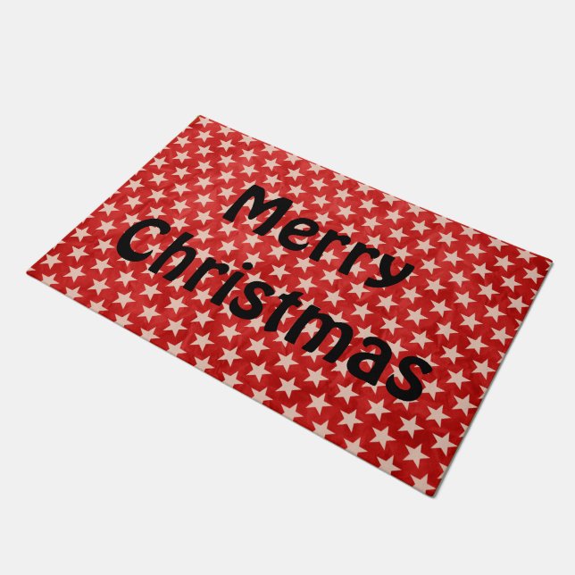 Funny Stars Pattern transparent + your back & idea Doormat (Angled)