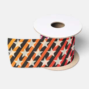 Funny Stars Pattern transparent + your background Satin Ribbon