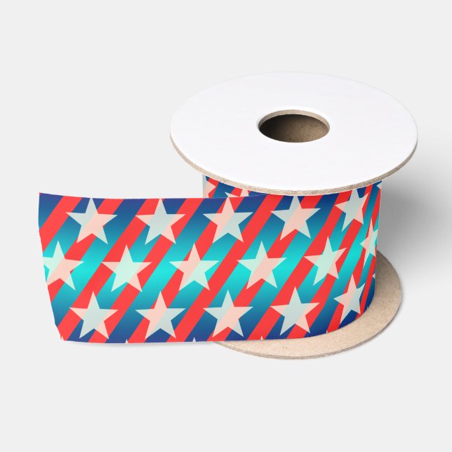 Funny Stars Pattern transparent + your background Satin Ribbon (Spool)