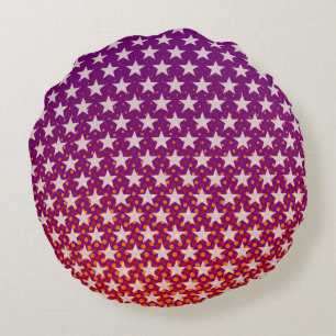 Funny Stars Pattern transparent + your idea Round Pillow