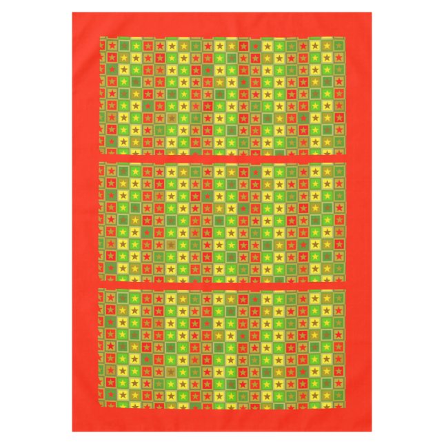 Funny Stars & Squares Pattern + your idea Tablecloth (Front)