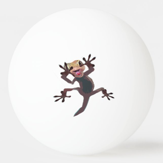 Funny Startled Lizard Gecko Ping Pong Ball (Front)