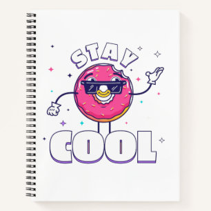 Funny "Stay Cool" Design with Quirky Character Notebook