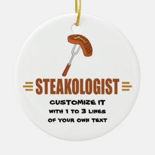 Funny Steak Ceramic Ornament