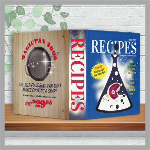 Funny steak faux magazine recipe cookbook binder
