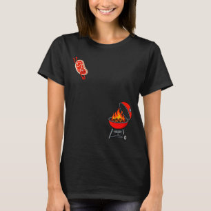 Funny Steak Jumping On To Grill Dive Flying Bbq T-Shirt
