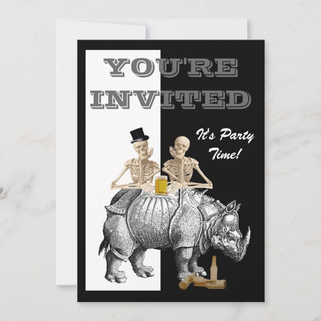 Funny Steampunk gothic Invitation (Front)