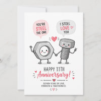 Funny Steel Anniversary | 11th Anniversary Card