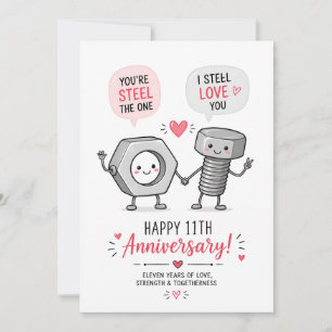Funny Steel Anniversary   11th Anniversary Card