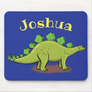 Funny stegosaurus cartoon dinosaur mouse pad