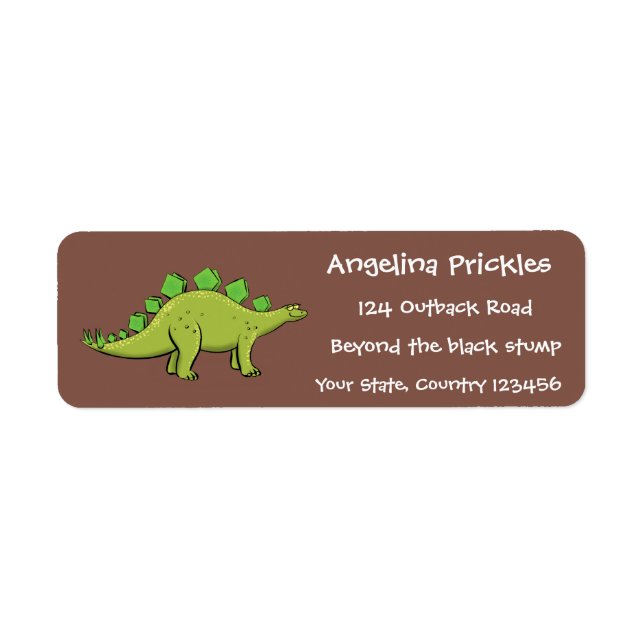 Funny stegosaurus dinosaur cartoon (Front)