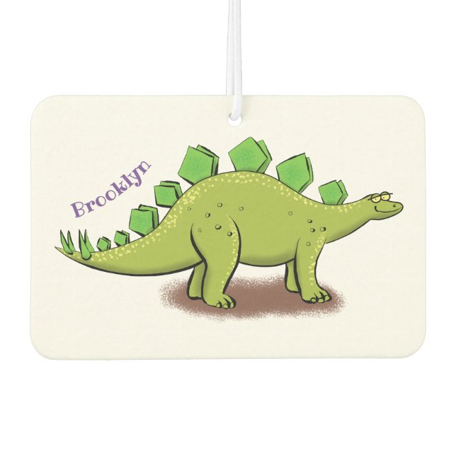 Funny stegosaurus dinosaur cartoon air freshener (Front)