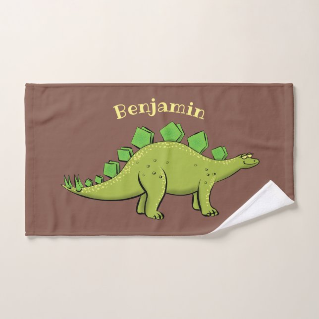 Funny stegosaurus dinosaur cartoon bath towel set (Hand Towel)
