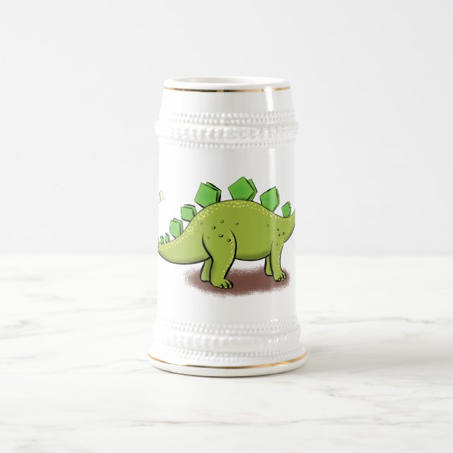Funny stegosaurus dinosaur cartoon beer stein (Center)