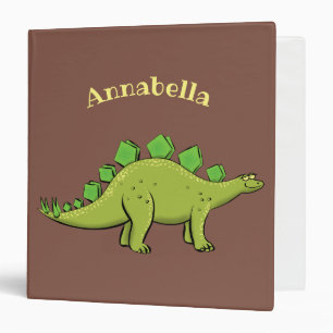 Funny stegosaurus dinosaur cartoon binder