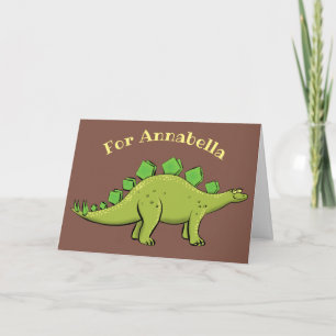 Funny stegosaurus dinosaur cartoon card