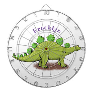 Funny stegosaurus dinosaur cartoon dartboard
