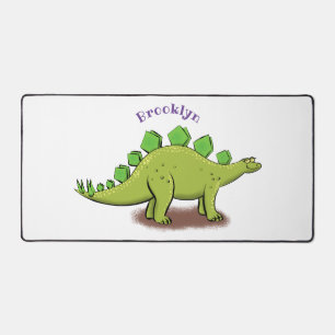 Funny stegosaurus dinosaur cartoon desk mat