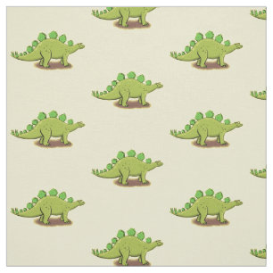 Funny stegosaurus dinosaur cartoon fabric