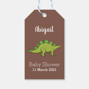 Funny stegosaurus dinosaur cartoon gift tags