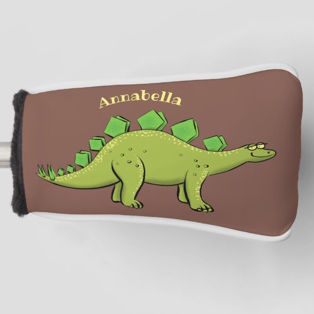 Funny stegosaurus dinosaur cartoon golf head cover (Front)