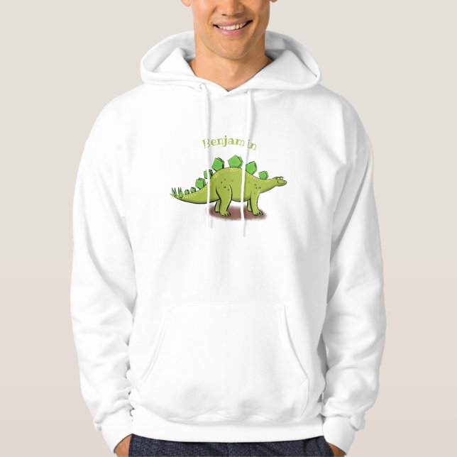 Funny stegosaurus dinosaur cartoon hoodie (Front)