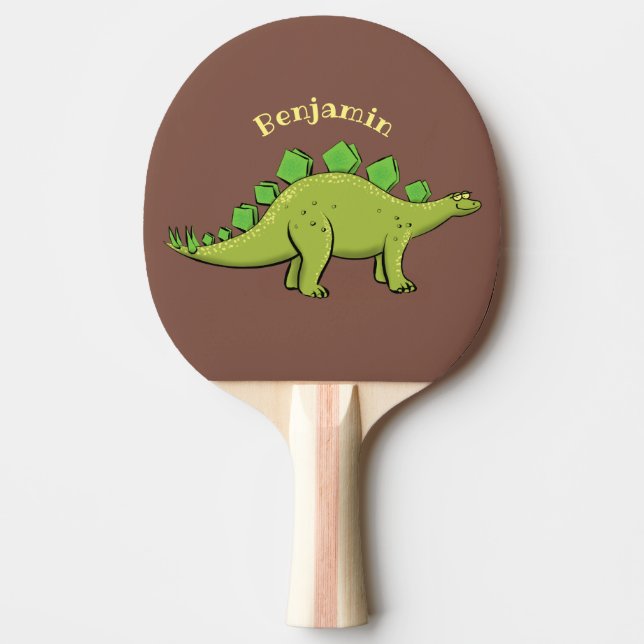 Funny stegosaurus dinosaur cartoon ping pong paddle (Front)
