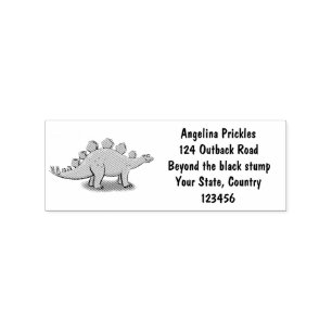 Funny stegosaurus dinosaur cartoon rubber stamp