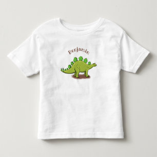 Funny stegosaurus dinosaur cartoon toddler t-shirt