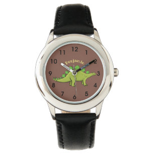 Funny stegosaurus dinosaur cartoon watch