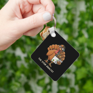  Funny STEM Analyst Robot Turkey Thanksgiving Gift Keychain