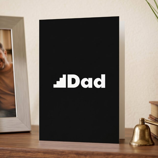 Funny Step Dad Staircase Graphic Pun Holiday Card (Creator Uploaded)