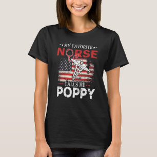 Funny Stethoscope My Favourite Nurse Calls Me Popp T-Shirt