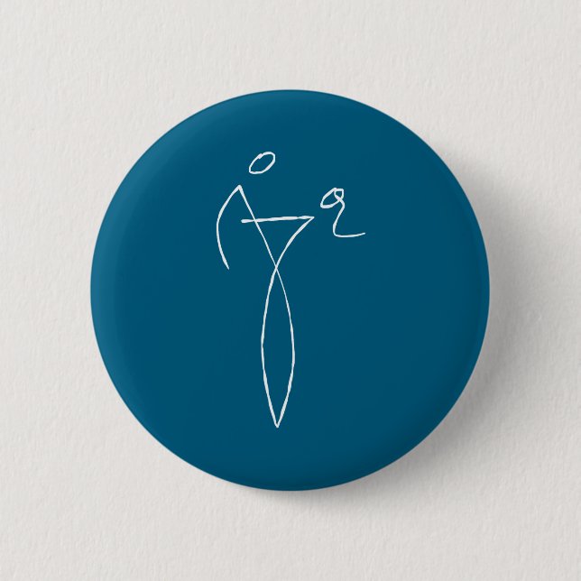Funny Stick Figure 2 Inch Round Button (Front)
