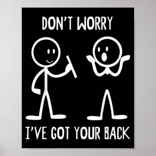 Funny Stick Figures Back Novelty Sarcastic Poster
