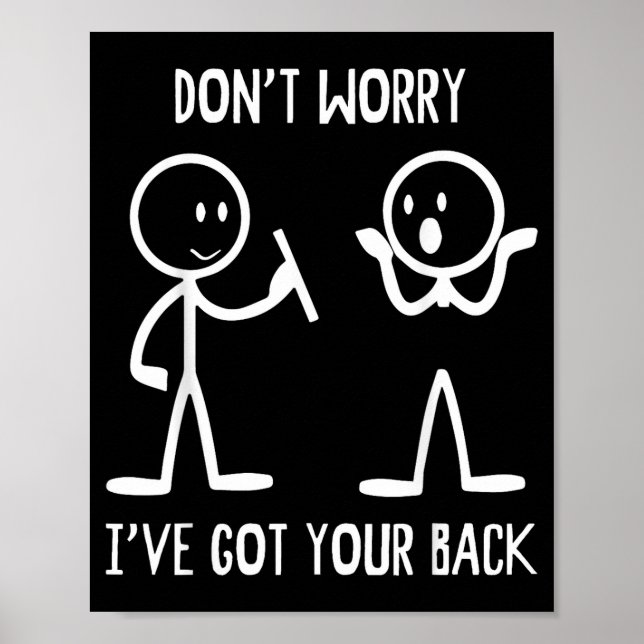 Funny Stick Figures Back Novelty Sarcastic Poster (Front)