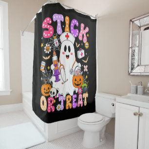 Funny Stick Or Treat Cute Nurse Ghost Halloween